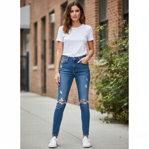 39. JustFab Ripped Denim Jeans for Women — Distressed
